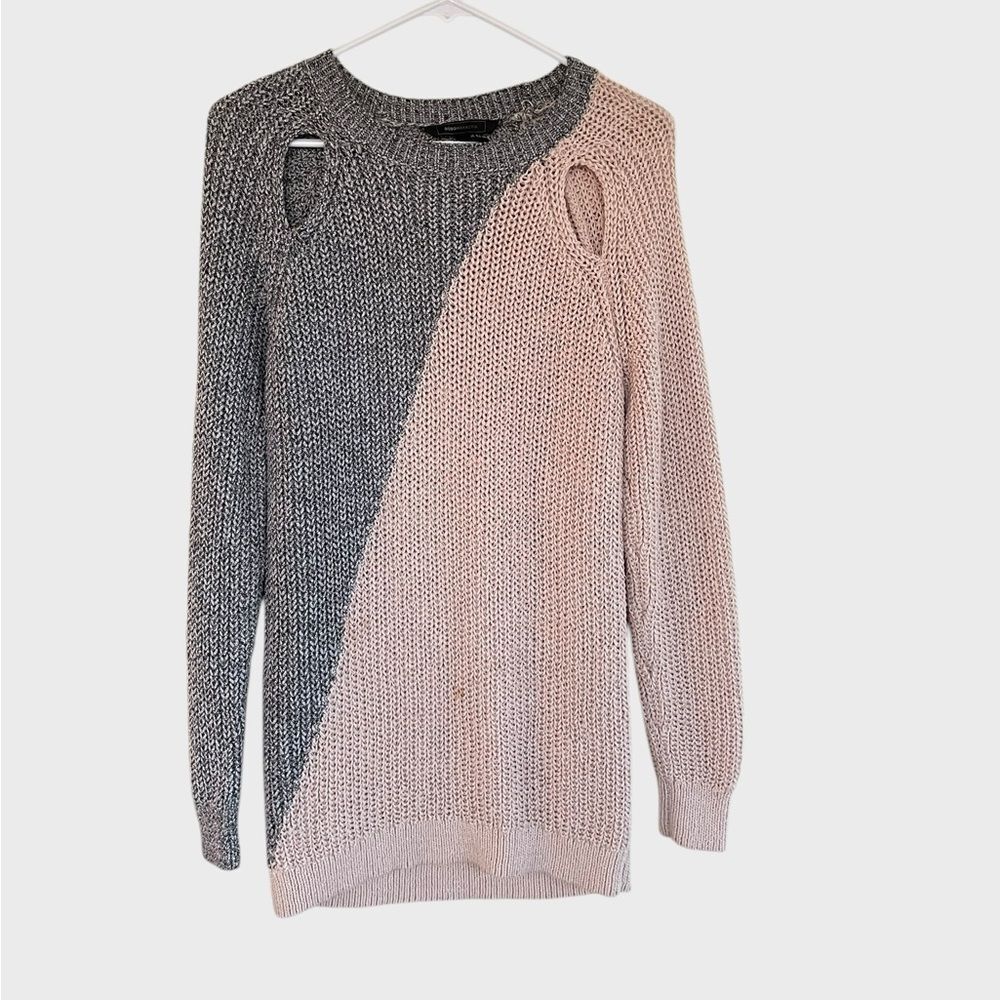 BCBGMAXAZRIA El Vina Colorblock Sweater Tunic Small